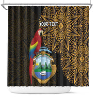 Pura Vida Costa Rica Personalized Shower Curtain Oxcart Ornate Inspired Gold Pattern - Wonder Print Shop