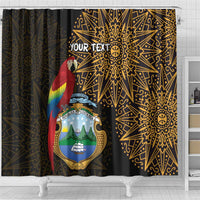 Pura Vida Costa Rica Personalized Shower Curtain Oxcart Ornate Inspired Gold Pattern - Wonder Print Shop