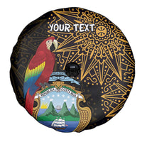 Pura Vida Costa Rica Personalized Spare Tire Cover Oxcart Ornate Inspired Gold Pattern - Wonder Print Shop