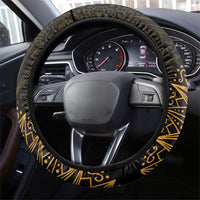 Pura Vida Costa Rica Steering Wheel Cover Oxcart Ornate Inspired Gold Pattern - Wonder Print Shop
