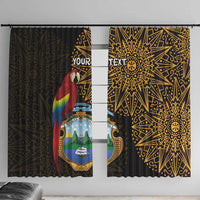 Pura Vida Costa Rica Personalized Window Curtain Oxcart Ornate Inspired Gold Pattern - Wonder Print Shop