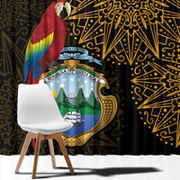 Pura Vida Costa Rica Personalized Window Curtain Oxcart Ornate Inspired Gold Pattern - Wonder Print Shop