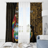 Pura Vida Costa Rica Personalized Window Curtain Oxcart Ornate Inspired Gold Pattern - Wonder Print Shop
