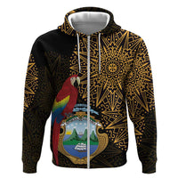 Pura Vida Costa Rica Personalized Zip Hoodie Oxcart Ornate Inspired Gold Pattern - Wonder Print Shop