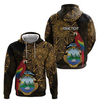 Pura Vida Costa Rica Personalized Zip Hoodie Oxcart Ornate Inspired Gold Pattern - Wonder Print Shop