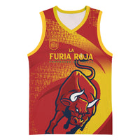 La Furia Roja Custom Campeones del Mundo Basketball Jersey Espana El Toro