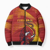 La Furia Roja Custom Campeones del Mundo Bomber Puffer Jacket Espana El Toro