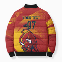 La Furia Roja Custom Campeones del Mundo Bomber Puffer Jacket Espana El Toro