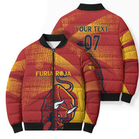 La Furia Roja Custom Campeones del Mundo Bomber Puffer Jacket Espana El Toro