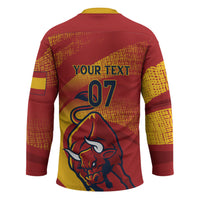 La Furia Roja Custom Campeones del Mundo Hockey Jersey Espana El Toro