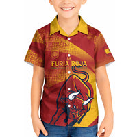 La Furia Roja Custom Campeones del Mundo Kid Hawaiian Shirt Espana El Toro