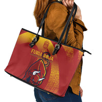 La Furia Roja Campeones del Mundo Leather Tote Bag Espana El Toro