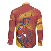 La Furia Roja Custom Campeones del Mundo Long Sleeve Button Shirt Espana El Toro