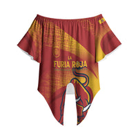 La Furia Roja Custom Campeones del Mundo Off Shoulder Wrap Waist Top Espana El Toro
