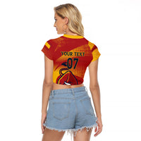 La Furia Roja Custom Campeones del Mundo Raglan Cropped T Shirt Espana El Toro