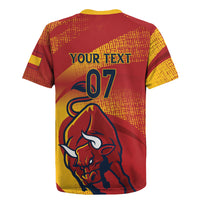 La Furia Roja Custom Campeones del Mundo Rugby Jersey Espana El Toro