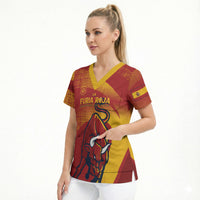 La Furia Roja Custom Campeones del Mundo Scrub Top Espana El Toro