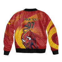 La Furia Roja Custom Campeones del Mundo Sleeve Zip Bomber Jacket Espana El Toro