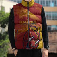 La Furia Roja Custom Campeones del Mundo Sleeveless Puffer Jacket Espana El Toro