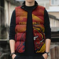 La Furia Roja Custom Campeones del Mundo Sleeveless Puffer Jacket Espana El Toro