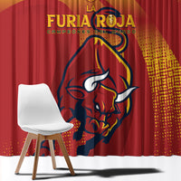 La Furia Roja Campeones del Mundo Window Curtain Espana El Toro