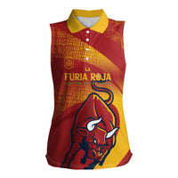 La Furia Roja Custom Campeones del Mundo Women Sleeveless Polo Shirt Espana El Toro