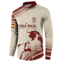 Spain La Roja Custom Button Sweatshirt Campeones del Mundo - Away Color