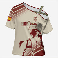 Spain La Roja Custom Cross Shoulder Shirt Campeones del Mundo - Away Color