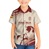 Spain La Roja Custom Kid Hawaiian Shirt Campeones del Mundo - Away Color