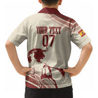 Spain La Roja Custom Kid Hawaiian Shirt Campeones del Mundo - Away Color