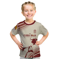 Spain La Roja Custom Kid T Shirt Campeones del Mundo - Away Color