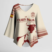 Spain La Roja Custom Kimono Sleeve Blouse Campeones del Mundo - Away Color