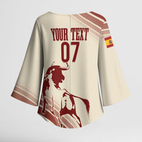 Spain La Roja Custom Kimono Sleeve Blouse Campeones del Mundo - Away Color