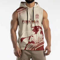 Spain La Roja Custom Sleeveless Hoodie Campeones del Mundo - Away Color