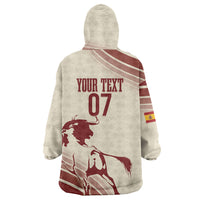 Spain La Roja Custom Wearable Blanket Hoodie Campeones del Mundo - Away Color