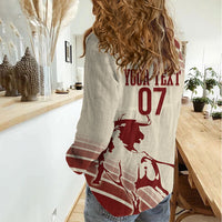 Spain La Roja Custom Women Casual Shirt Campeones del Mundo - Away Color