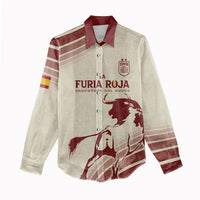 Spain La Roja Custom Women Casual Shirt Campeones del Mundo - Away Color