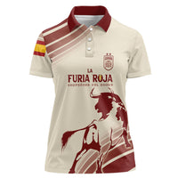 Spain La Roja Custom Women Polo Shirt Campeones del Mundo - Away Color
