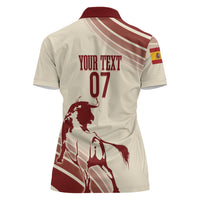 Spain La Roja Custom Women Polo Shirt Campeones del Mundo - Away Color