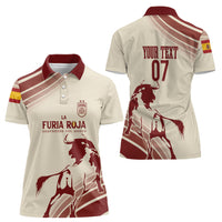 Spain La Roja Custom Women Polo Shirt Campeones del Mundo - Away Color