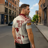 Spain La Roja Custom Zipper Polo Shirt Campeones del Mundo - Away Color