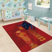 La Furia Roja Espana Area Rug Campeones del Mundo 2026