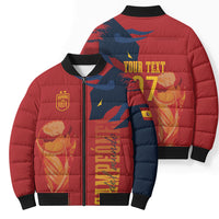 La Furia Roja Espana Custom Bomber Puffer Jacket Campeones del Mundo 2026