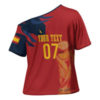 La Furia Roja Espana Custom Cross Shoulder Shirt Campeones del Mundo 2026