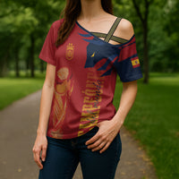 La Furia Roja Espana Custom Cross Shoulder Shirt Campeones del Mundo 2026