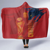 La Furia Roja Espana Hooded Blanket Campeones del Mundo 2026
