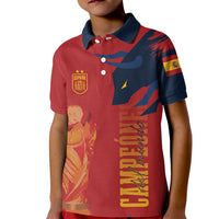 La Furia Roja Espana Custom Kid Polo Shirt Campeones del Mundo 2026