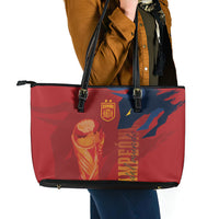 La Furia Roja Espana Leather Tote Bag Campeones del Mundo 2026
