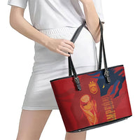 La Furia Roja Espana Leather Tote Bag Campeones del Mundo 2026