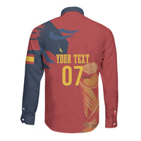 La Furia Roja Espana Custom Long Sleeve Button Shirt Campeones del Mundo 2026